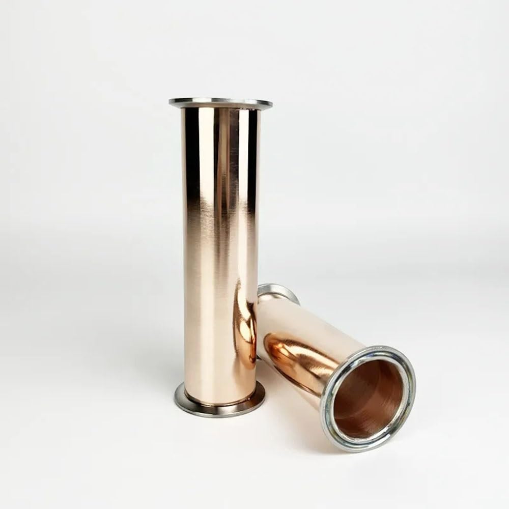 DYETEE 2" (51mm) OD64 Sanitary Tri-Clamp Copper Spool Tube/Pipe for Distillation, Tri Clover Pipe Thickness 2mm, 1PC (200mm)