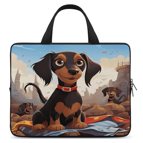 Pochette ordinateur portable teckel légère et fine pour ordinateur de voyage et travail