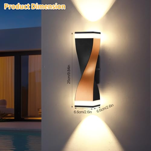 Lámparas de pared LED 10W blanco cálido 3000K aplique impermeable IP65 6