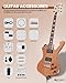 Leo Jaymz DIY Electric Guitar Kits with Mahogany Body and Maple Neck - Ebony Fingerboard and All Components Included (PS)