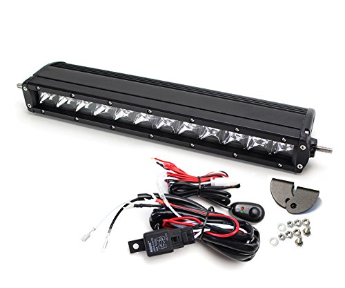 iJDMTOY 35-966 Scoop Light Bar Compatible with 2016-up Toyota Tacoma, Includes (1) 60W High Power LED Lightbar, Hood Bulge Mounting Brackets & On/Off Switch Wiring Kit