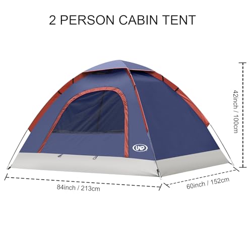 UNP Dome Tent, 2-Person, Easy Setup, Lightweight, Portable, Navy Blue - Image 2