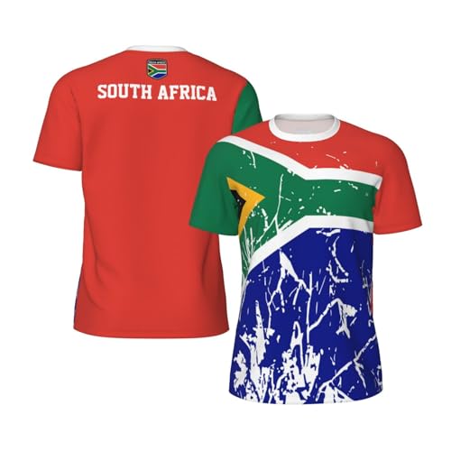 DABOYOZHZH South Africa Flag Grain Sports Jersey T-Shirt 3D