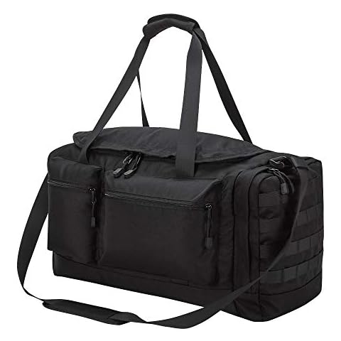 Tactical Duffle Bag 40L Molle Holdall Bag with Shoulder Strap Water Resistant for Gym, Sport, Weekender, Travel Duffel Bag (40L, Black) Cover