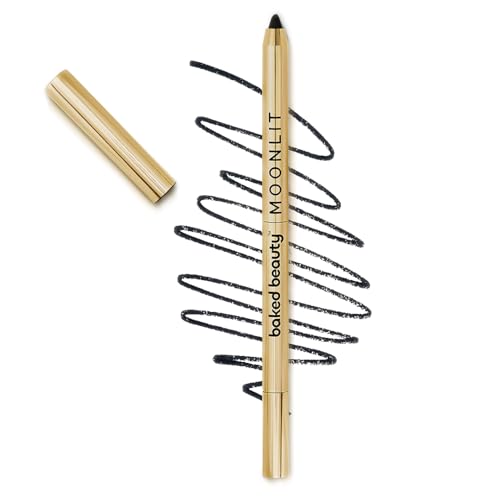BAKED BEAUTY Moonlit Supreme Kohl Kajal Pencil | Waterproof, Smudgeproof With Sharpener | 24 Hours Long Stay | Darkest Black | One Swipe Application | Vitamin E, Almond Oil & Avocado Oil | Ophthalmologically & Dermat Tested |1.5 Gm