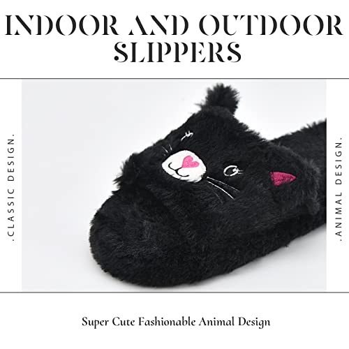 Panda Bros Slides Slippers, Soft Plush Cozy Open Toe Indoor Outdoor Fuzzy Slippers Gifts For Girls Women Girlfriend3