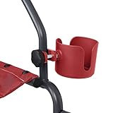 Medline Universal Cup Holder, Fits Rollator Walkers, Transport Chairs, and Wheelchairs, Red