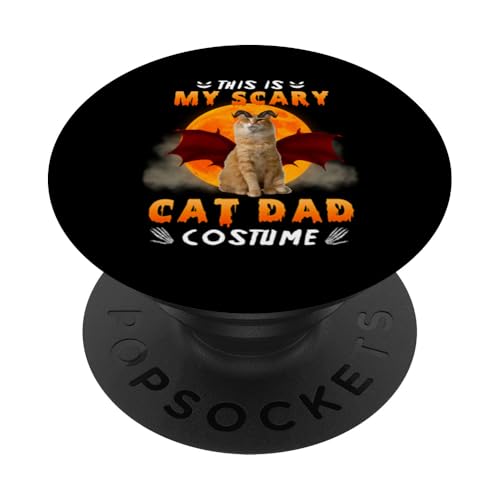 This Is My Scary Cat Dad Costume Halloween Tabby Cat PopSockets PopGrip Intercambiable