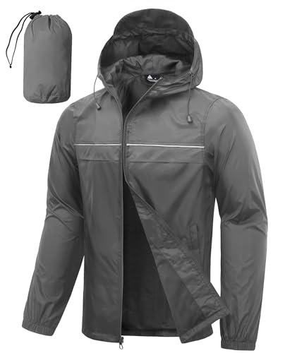 Image of SWISSWELL Mens Rain Jacket & Coats Packable Lightweight Waterproof Rain Shell Hooded for Golf Travel Hiking