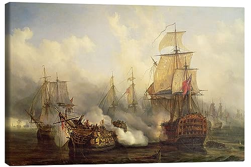 Tableau sur toile bataille de Trafalgar Mayer pour habiller un mur vide de salon
