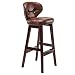 HqSgdMn Sgabelli da Bar Della Sedia da Scrivania Mobili con Schienale, Esterno in Pelle, Legno Massiccio Marrone, Sgabello Alto/Marrone/75 cm