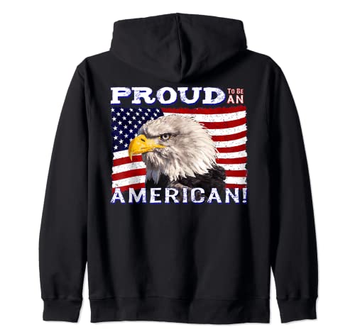 I'm Proud to Be an American V2 Bandera Calva Eagle Bird USA Regalo Sudadera con Capucha