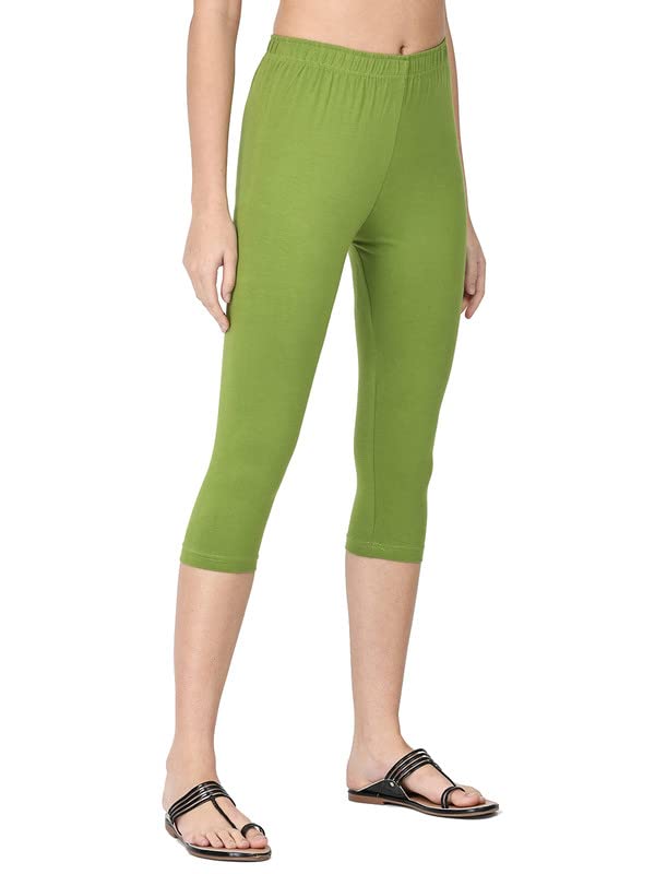 Image of Robinbosky Premium Stretchable Cotton Capri Legging for Women | Suitable for Formal wear & Casual wear | High-End Elastic Makes. The Leggings Squat Proof and Durable for Travel, Yoga, & Workout.
