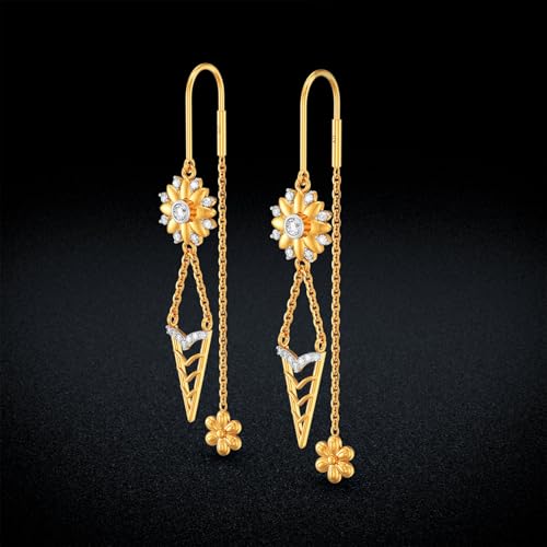Image of Joyalukkas 22k (916) Purity BIS Certified Sui Daga Gold Earrings For Women