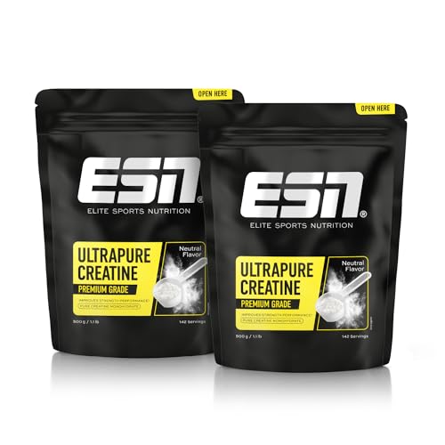 ESN Ultrapure Creatine Monohydrate, 2 x 500 g, 284 Portionen, Kreatin Pulver, mikrofein & optimal löslich, vegan - made in Germany