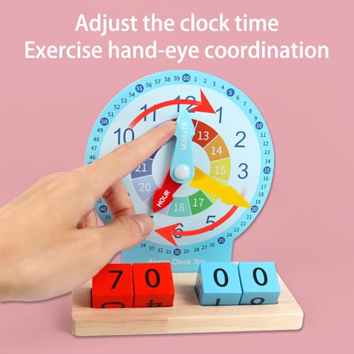 Image of Learning Clock for Kids, Educational Time Teaching Toy for Toddlers 5+, Teaching Clock Kids Learn Time Fast, Kids Learning Analog Clock, Gifts for Boys and Girls