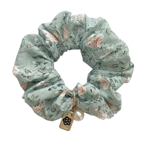 DILBABA Elegant Floral Chiffon Hair Tie for Women – Soft and Stylish Scrunchie, Feminine Hair Accessory