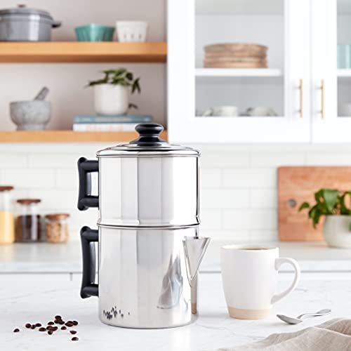 Lindy's Stainless Steel Drip Coffee Maker With Protective Plastic Handles, 10 Cups #TOP4