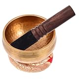 JOINPAYA 1satz Meditation Bowl Kupfer Mit Holzschlägel Und Kissen Für Yoga Entspannung Und Spirituelle Therapie Fördert Stressabbau Und Innere Harmonie