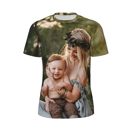 Generic Custom T Shirts for Man Woman Add Your Design Here Short Sleeve Customized Gifts Custom Shirt Unisex Crewneck Tee Fashion Top Large, Full Printing