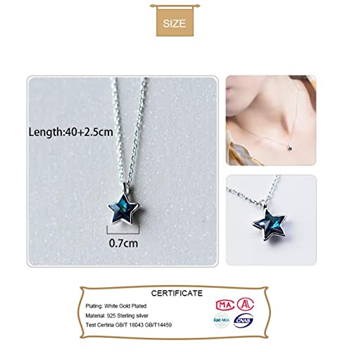 Collier étoile bleue argent 925 cadeau de Saint-Valentin