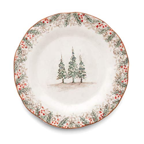 Arte Italica Natale Dinner Plate, Cream #TOP8