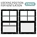 Tandefio 2 Pack 14'' x 21'' Black Shed Window with Frame, Flush Mount with Tempered Glass and Screen Household Sliding Windows with Vertical Slider and Screws for Chicken Coop Sheds Barns