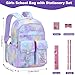 Aedcbaide School Bags for Girls with Stationery Set, Refrigerator Door Kids Backpack Rucksack for Primary School, Lightweight Pink School Bag for 8-10 Years Old (Girls, Purple)