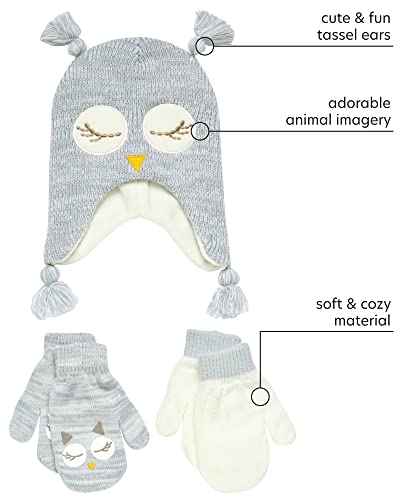 Abg Accessories Girls Critter Winter Hat And 2 Pair Gloves Or Mittens (Toddler/Little Girls), Size Age 2-4, Owl Mittens 2-4 #TOP1