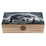 SMAZDFXX Über dem Friedhof: Aufbewahrungsbox aus Holz mit Klappdeckel, dekorative Schmuckschatulle für Bastelarbeiten, Fotos und als Wohnaccessoire.