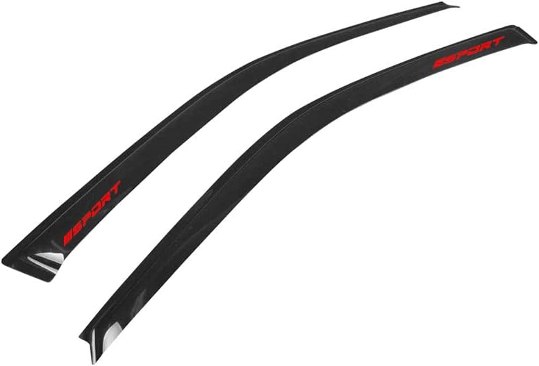 EVPROXP Window Visor Rain Guard Shade Compatible with 96-00 Civic Hatchback, Side Window Vent Deflector, Dark Smoke Tinted, JDM Tape On Style, with Red Sport