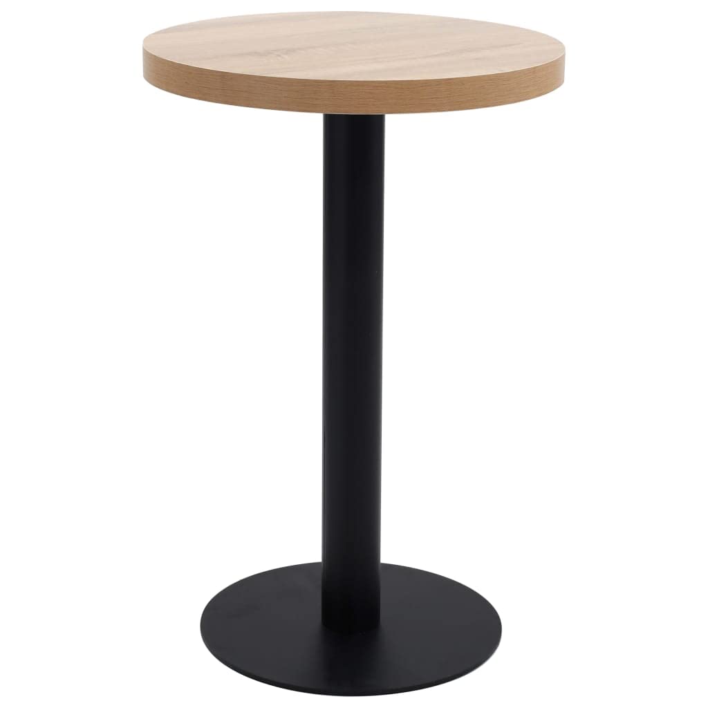 Mesa de restaurante de 50 cm, redonda de MDF y acero, mesa de café pequeña para 2 personas, mesa de cocina para casa, restaurante, cafetería y bar