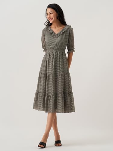 Image of AASK Dress for Women One Piece Kurta Set Tops Knee-Length Fit And Flare Dresses