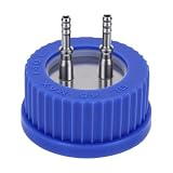 Hilitand GL45 Safety Feeding Cap 2 Port 4 to 6mm, Stainless Steel | Lab Liquid Transfer Cover, PBT and 304 Inner Plug, Leakage Proof, for GL45 Bottle Liquid Transfer