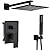 annazom Shower Faucet Set Rain Shower System Matte Black with High Pressure 10-Inch Shower Head Handheld Square Shower Head Bathroom Luxury Rain Shower Faucet Shower Complete Combo Kit Wall Mounted