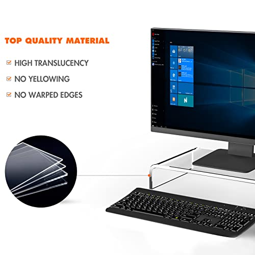Electronikz BEYGORM Acrylic Monitor Stand Riser, Acrylic Monitor