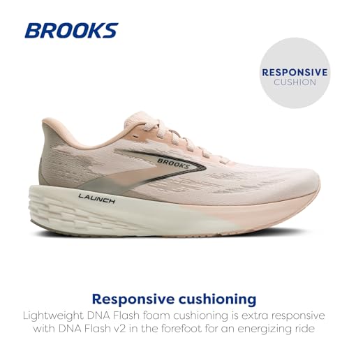 Brooks Women’s Launch 11 Neutral Running Shoe - Almond/Fog/Black - 5 Medium