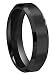 CROWNAL 4mm 6mm 8mm Black Ceramic Wedding Band Ring Men Women Couple Matte Finish Beveled Edges Comfort Fit Size 4 to 16