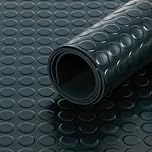 Black Rubber Matting Roll | Thick Heavy Duty Flooring Mat, Indoor & Outdoor, Non-Slip, Waterproof & Easy to Cut | Ideal for Garage, Vans, Gym, Shed Floor | 1.5m Width 3mm (Coin, 2.5m x 1.5m)