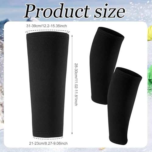 2 Pairs Water Ski Spray Leg Calf Compression Sleeve Protector Elastic Neoprene Support Wrap for Outdoor Water Sports2