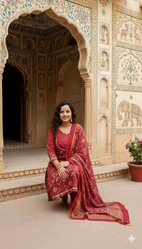 Image of FABNEX kurta set for women | Women Printed Kurti Pant Set with Dupatta (K-209)