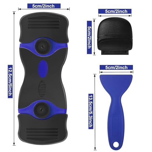 Image of Tallew 9 Pcs Plastic Scraper Set Paint Tool Non Scratch Putty, Dark Blue