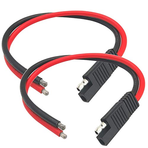 OUOU SAE - Cable conector SAE de 2 pines, conector SAE, conector de desconexión rápido, cable de extensión SAE para motocicleta, coche, tractor (10 AWG-2)