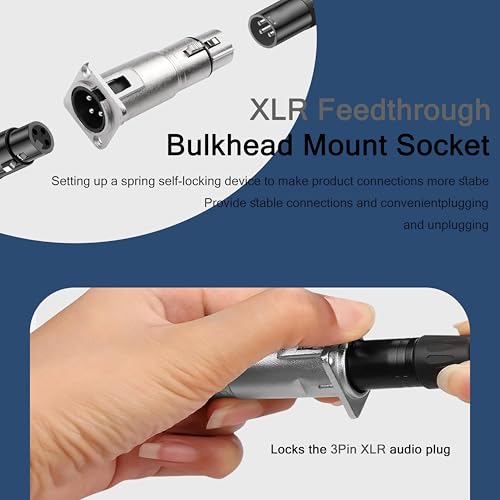 Conector XLR 3 pines macho a hembra para panel miniatura 4