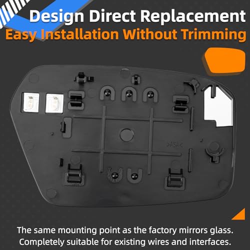 Image of Driver Side Mirror Replacement for Ford Fusion 2006 2007 2008 2009 2010, for Mercury Milan 2006 2007 2008 2009 2010 - Left Side Mirrors Glass, Rear View Mirror Glass with Power Heated