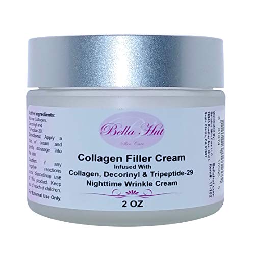 Bellahut Nighttime Collagen Filler Cream (2 OZ, 16 OZ) Infused With COLLAGEN, DECCORINYL & TRIPEPTIDE-29 | Helps Reduce Wrinkles and Fine Lines On The Face And Neck | MADE IN USA (2 Ounce) image 2