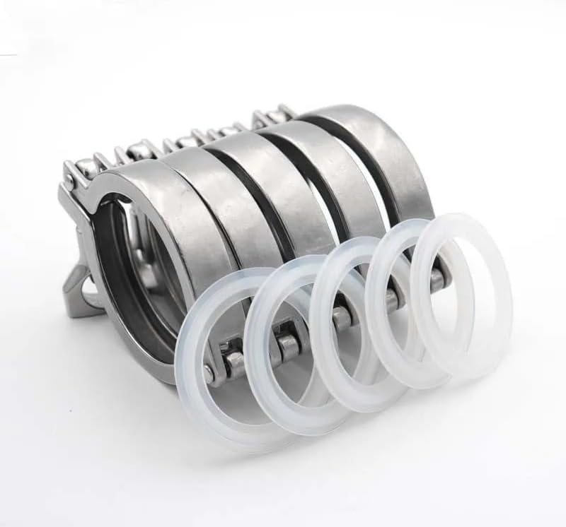 Tri Clamp Clover 0.5"1.5"2"3"4" 304 Stainless Steel Pipe Fittings 50.5mm25.4mm34mm64mm77.5mm91mm With Silicone gasket(10 PCS,K34)