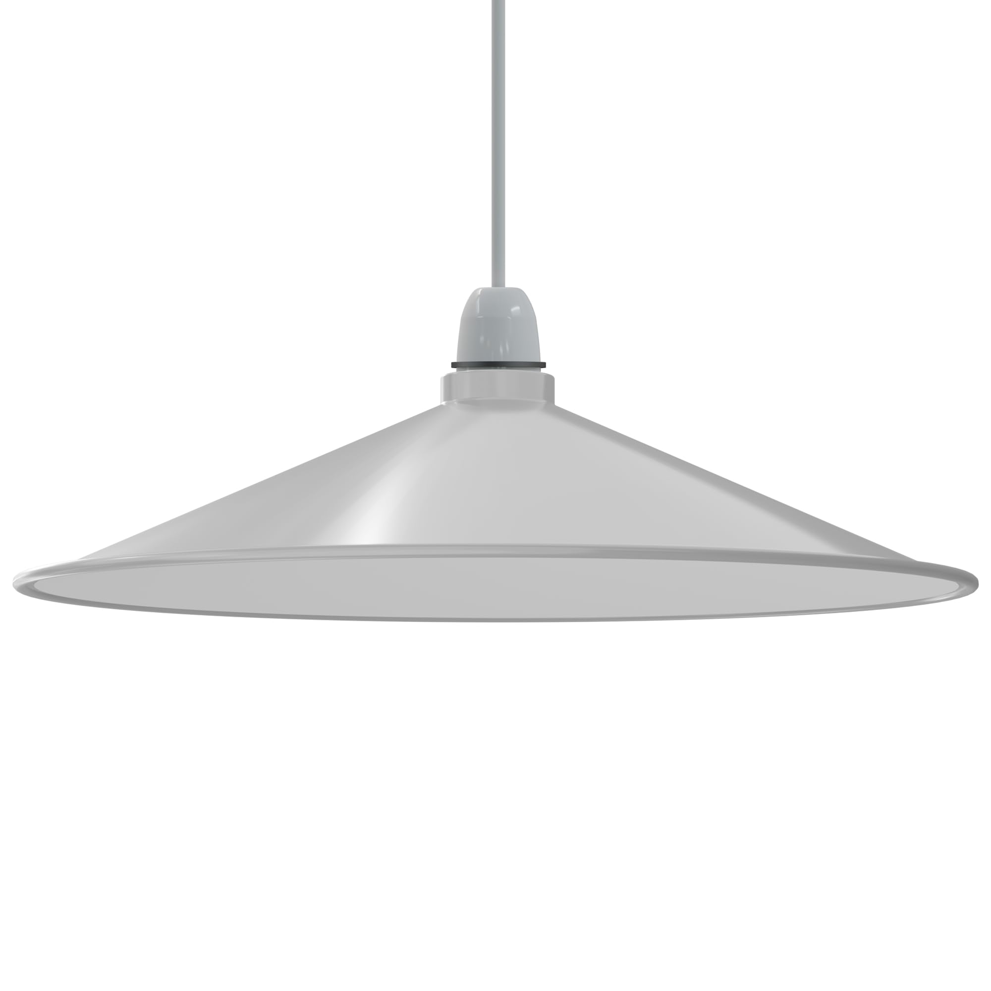 Retro Style Metal Easy Fit Ceiling Pendant Light Disc Shape Lamp Shade (White - 1 Pack)