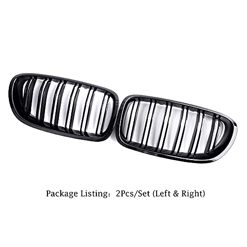 F10 Grilles, Qitian ABS Replacement Front Kidney Grills for 5 Series F10 F11 Glossy Black by Qitian - Image 2