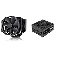 Noctua NH-D15 chromax.black, Dual-Tower CPU Kühler (140mm, Schwarz) &amp; Corsair RM850 (2021), RM Series, 850 Watt 80 Plus Gold Vollmodulares ATX-Netzteil (Drei EPS12V-Anschlüsse) Schwarz